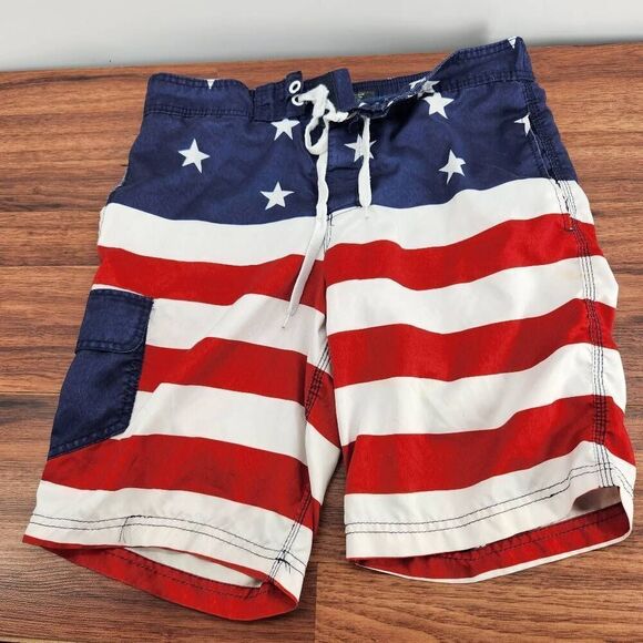 Flag Swim Trunks BioWorld Men's Size Small - Picture 1 of 6